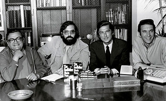 Mario Puzo, Coppola, Robert Evans, and Al Ruddy на пресс-конференции